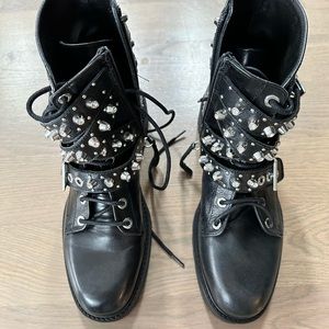 Zara Black Combat Boots NWOT